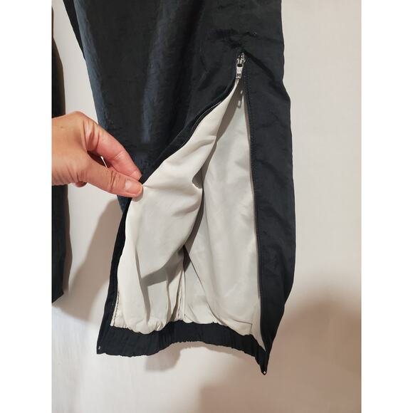 Nike VTG 90s Ankle Zip Lined Nylon Track Jogger Pants Mens L Black Swoosh Logo - Picture 5 of 10